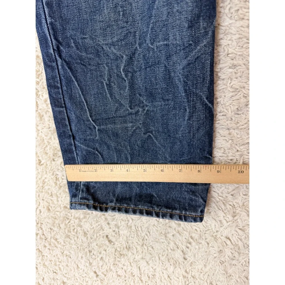 Polo Ralph Lauren Jeans Mens 32x30 Blue Distressed Wash Preppy Straight